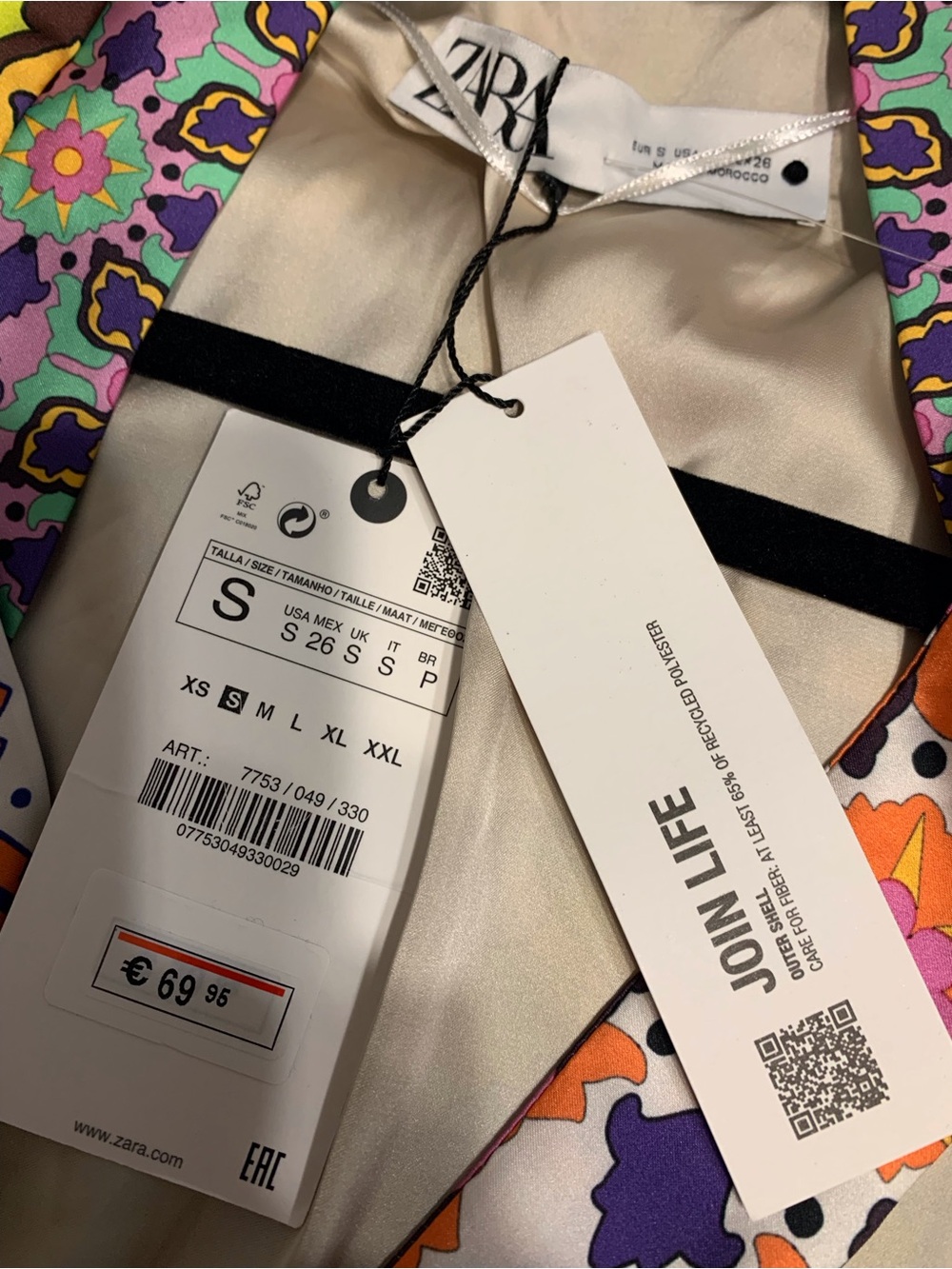 Zara Multi-Color Floral Patchwork Kimono - Picture 3 of 4